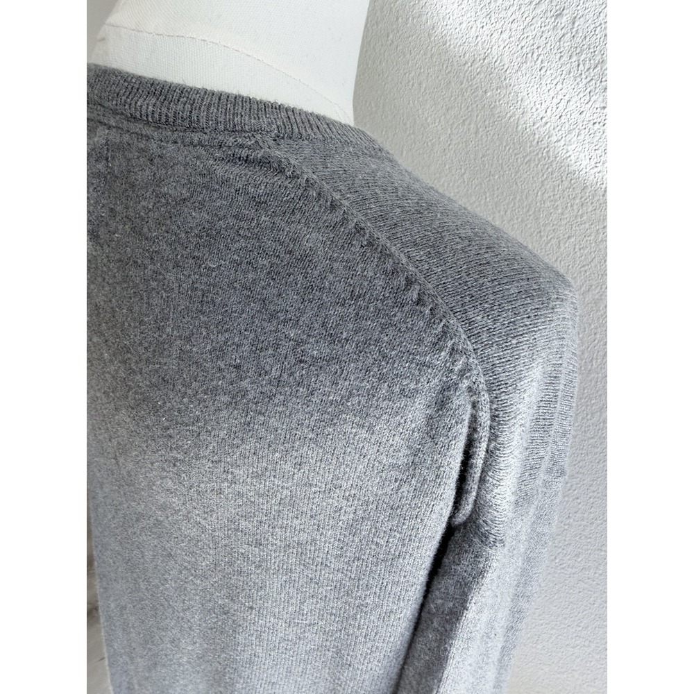 Weatherproof Vintage Mens Gray Cotton Cashmere V-Neck Sweater Size Large L - Picture 2 of 7